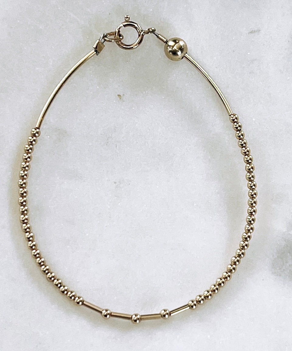 Solid Silver Gold Designer Petite Bracelet