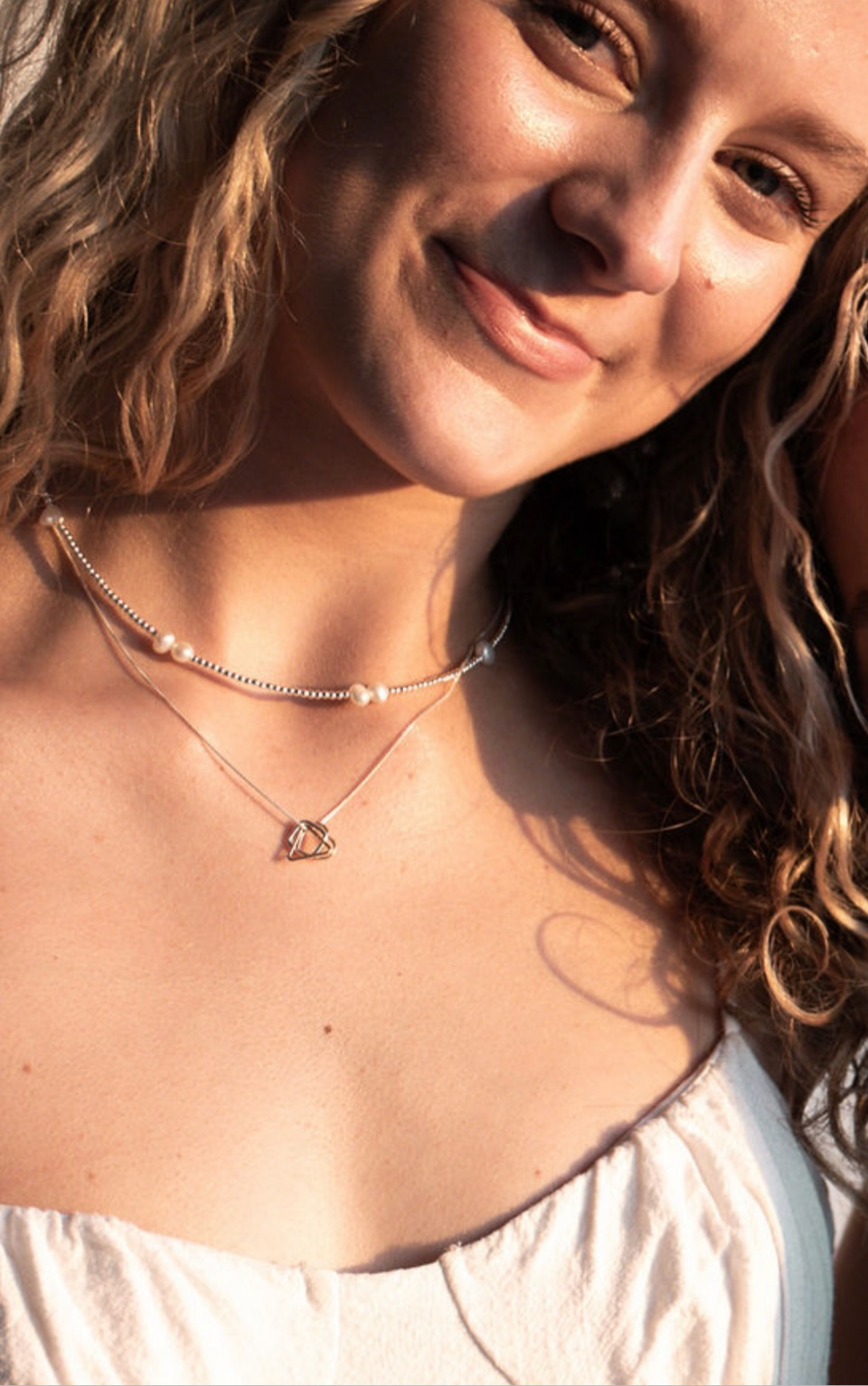 Solid Silver And Pearl Necklace