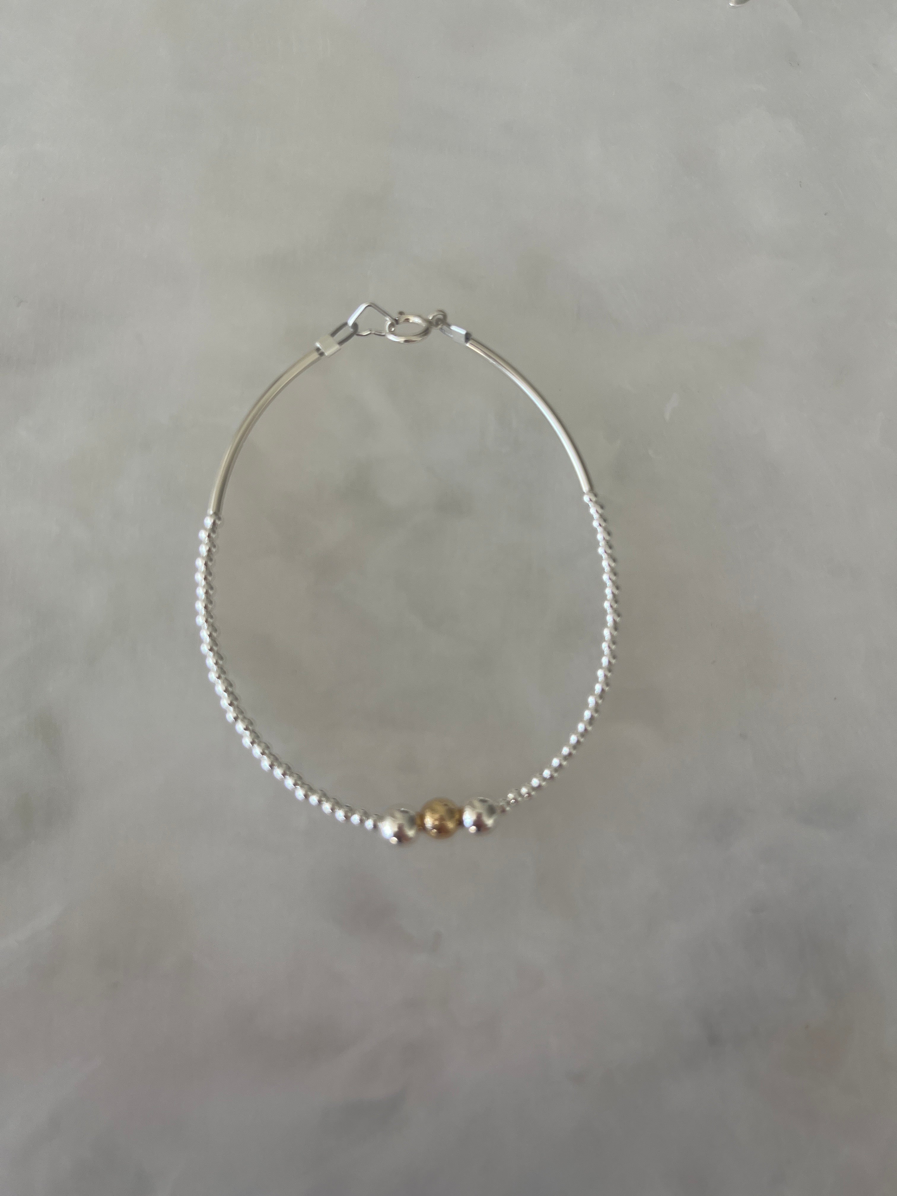 Silver and Gold Ball Bracelet