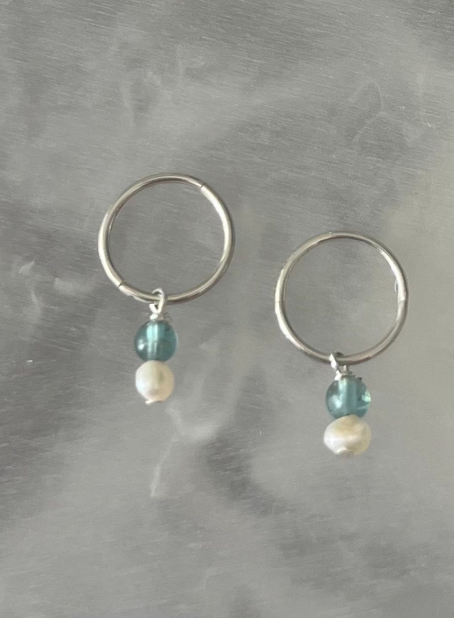 Solid 925 Sleepers with Apetite Gemstone & Pearls