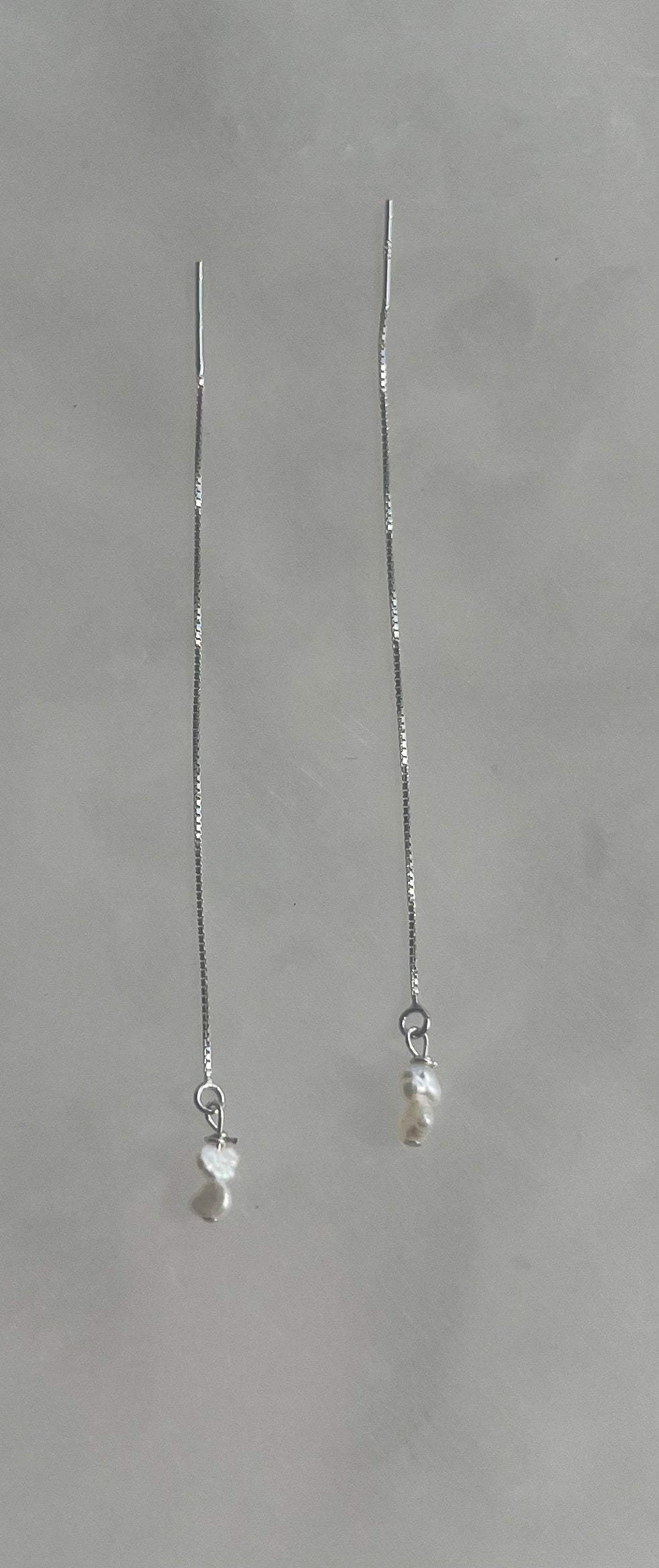 Double Freshwater Pearl Petite Thread Earrings