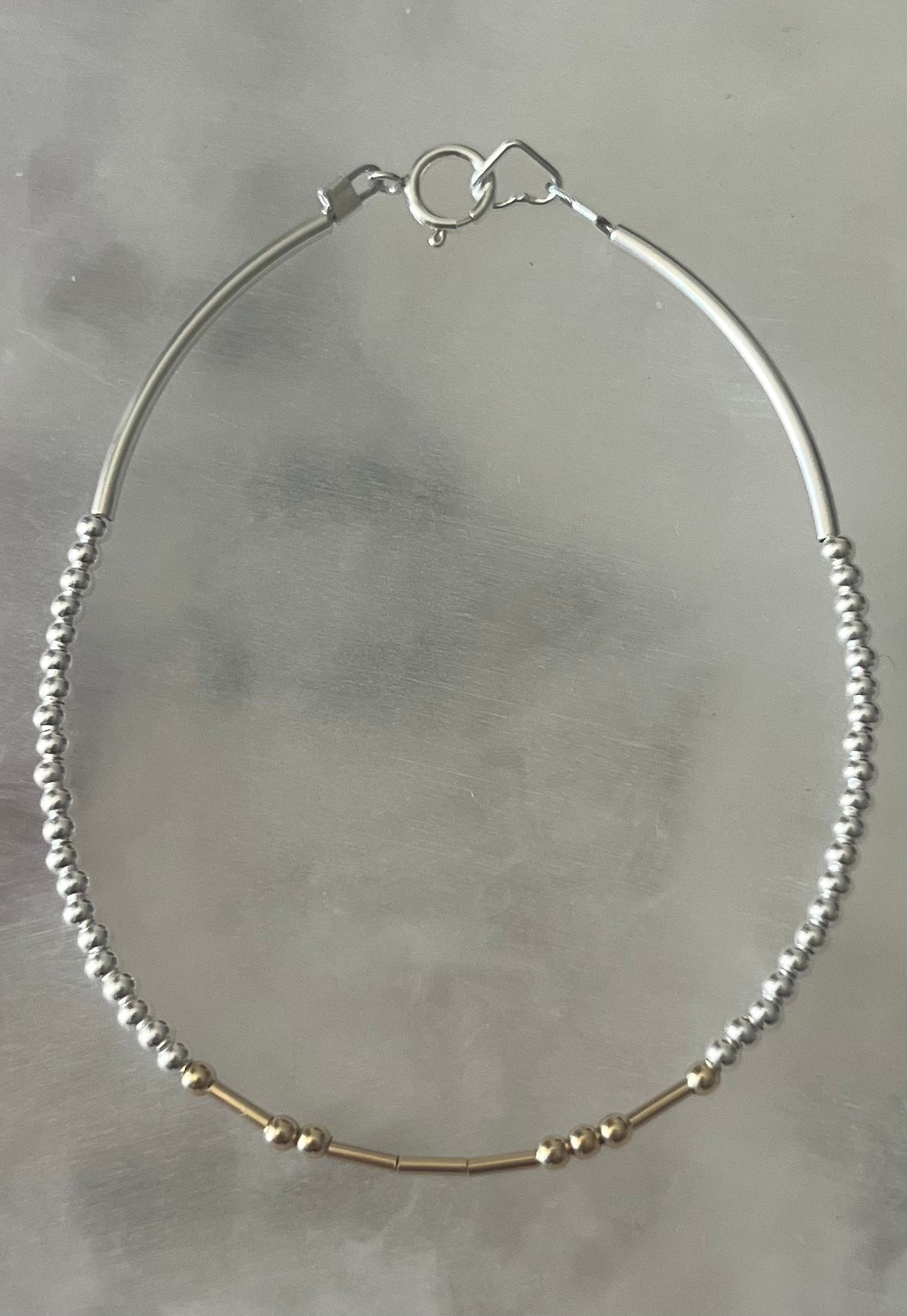 Silver And Gold Morse Code LOVE Bracelet
