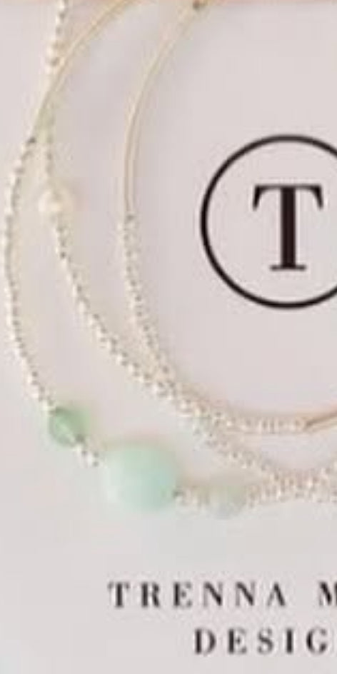 Solid Silver Three Gemstone Bracelet