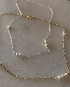 Gold Chain Mixed Pearl Designer Necklace