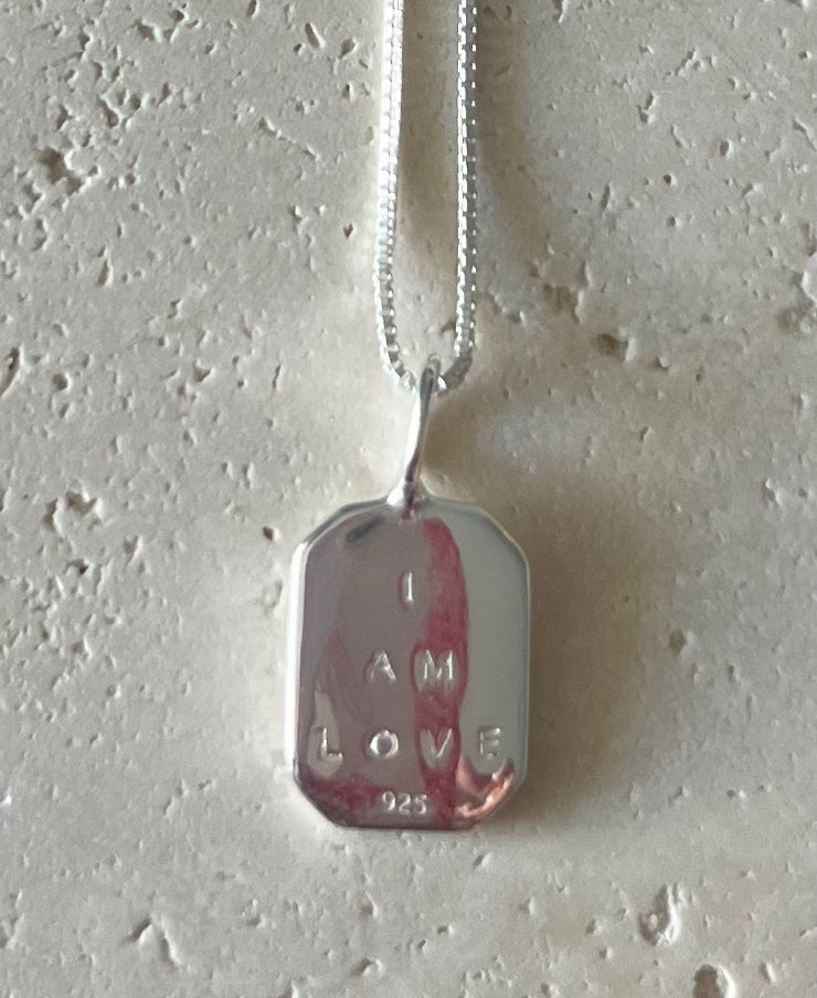 Solid Rectangle Star Pendant with Multi wear “I Am Love”