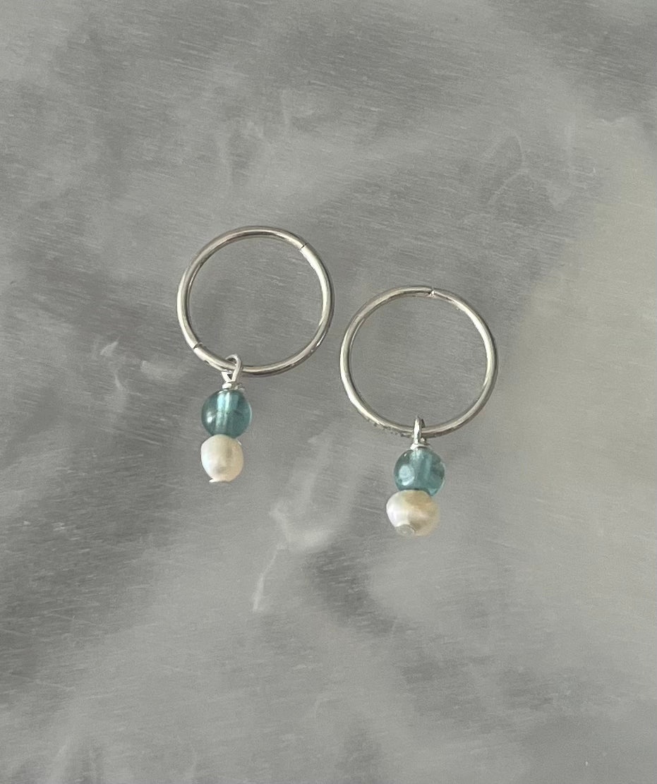 Solid 925 Sleepers with Apetite Gemstone & Pearls