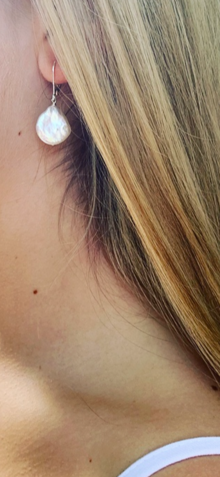 Freshwater pearls on stg silver French hooks