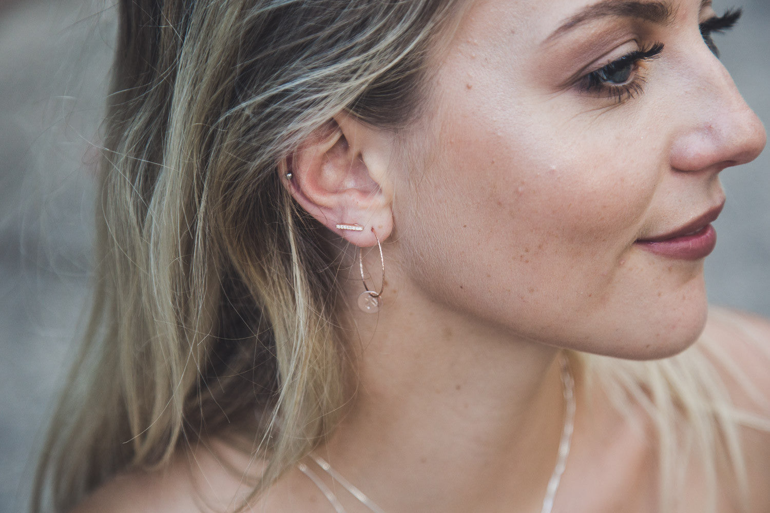 Silver Sparkle Hoops - Silver Squares