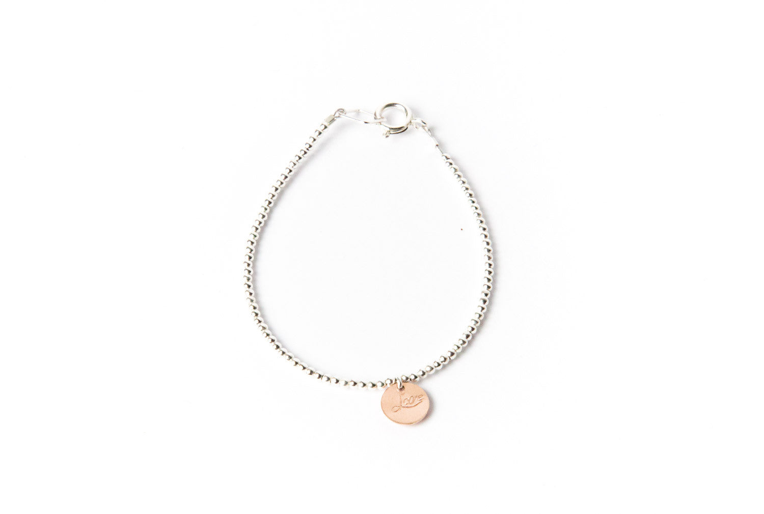 Sterling silver Rolled Gold Bracelet 'Love Tag'