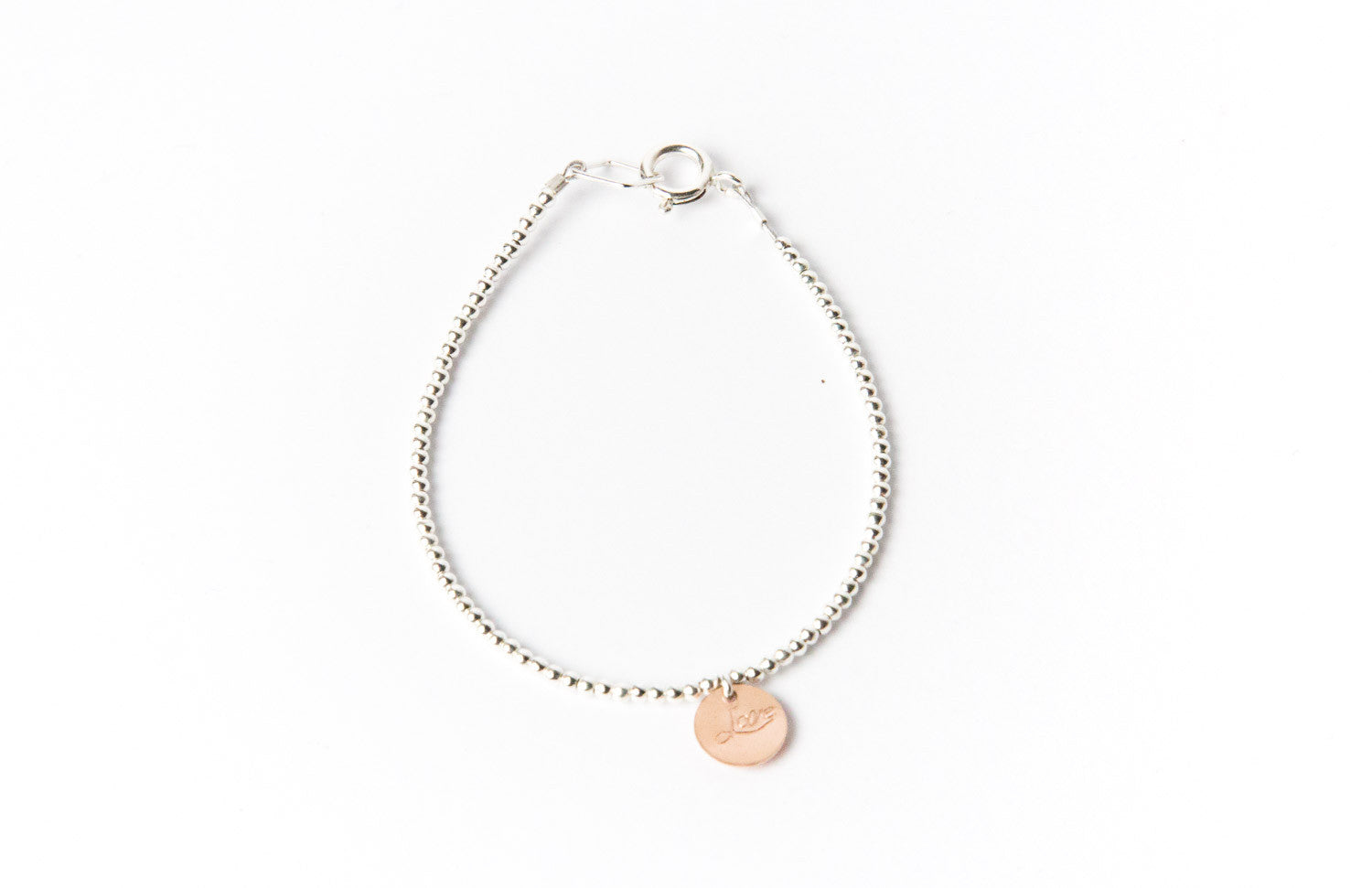 Sterling silver Rolled Gold Bracelet 'Love Tag'