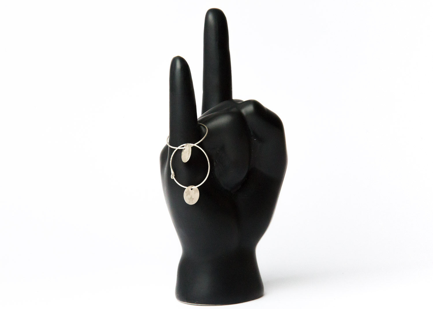 Silver Sparkle Hoops - Silver 'Stars' Disc