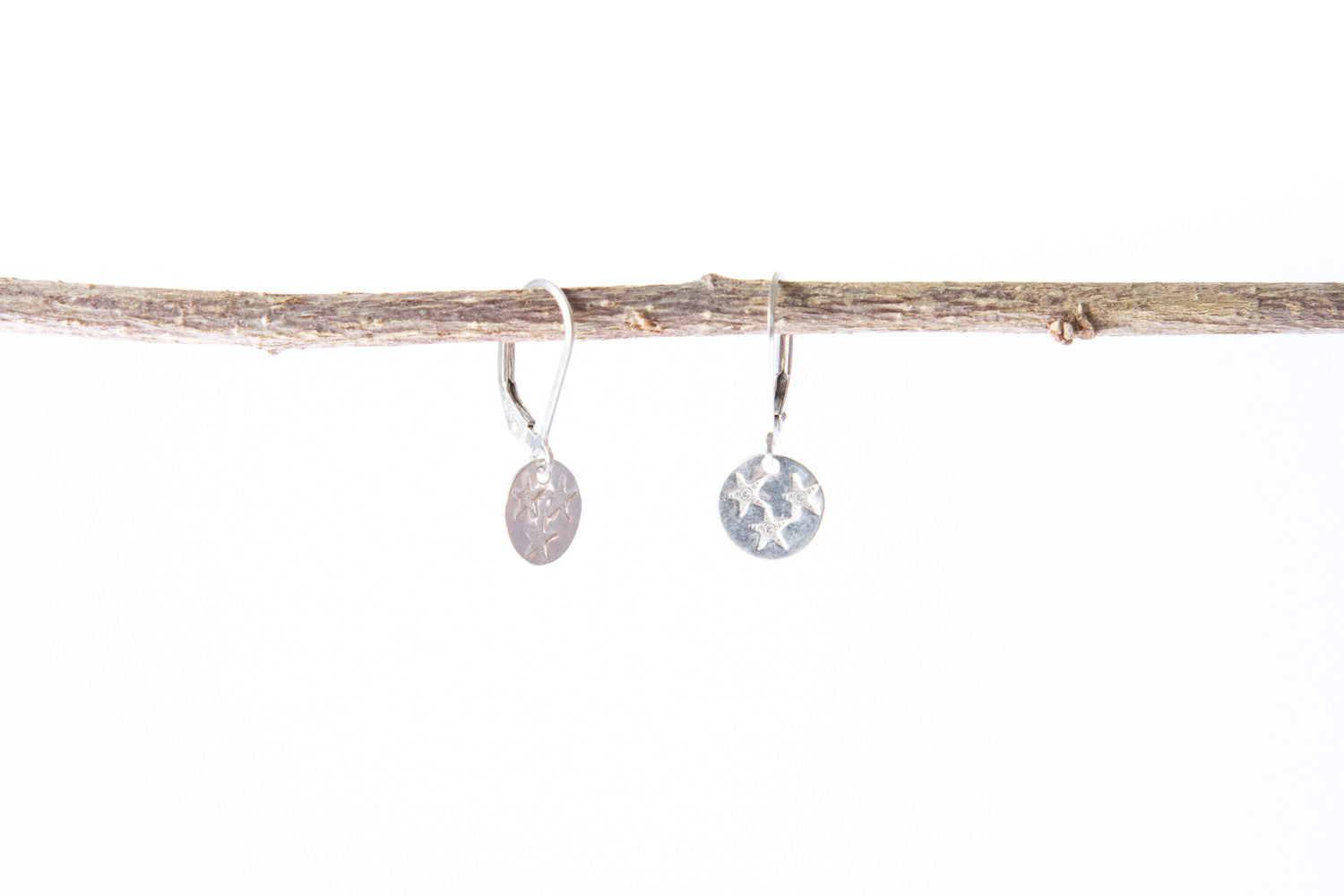 Sterling Silver "STAR" Disc Earrings