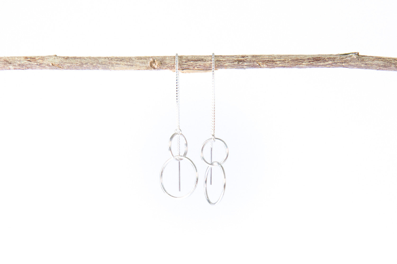 Thread earring with Silver Circle Drop
