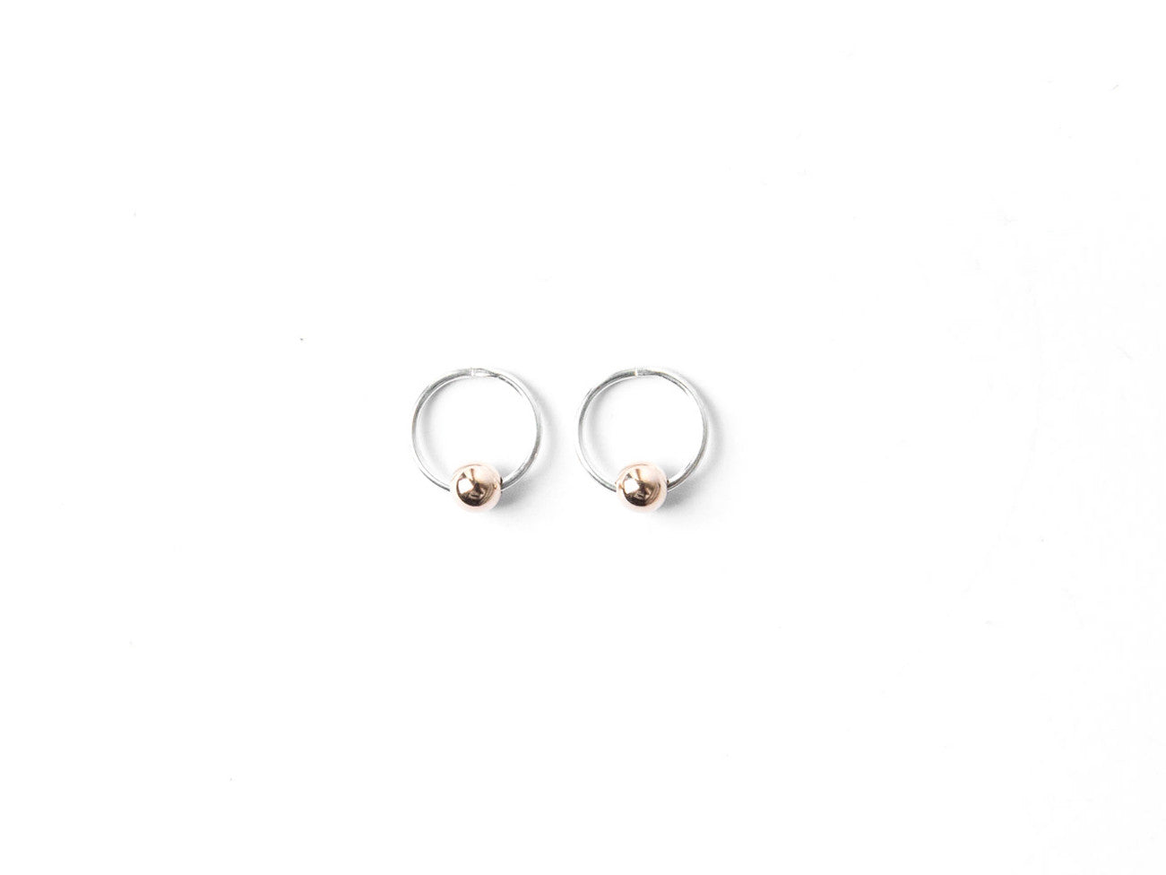 Silver Sleepers with 5mm Rose Gold Balls
