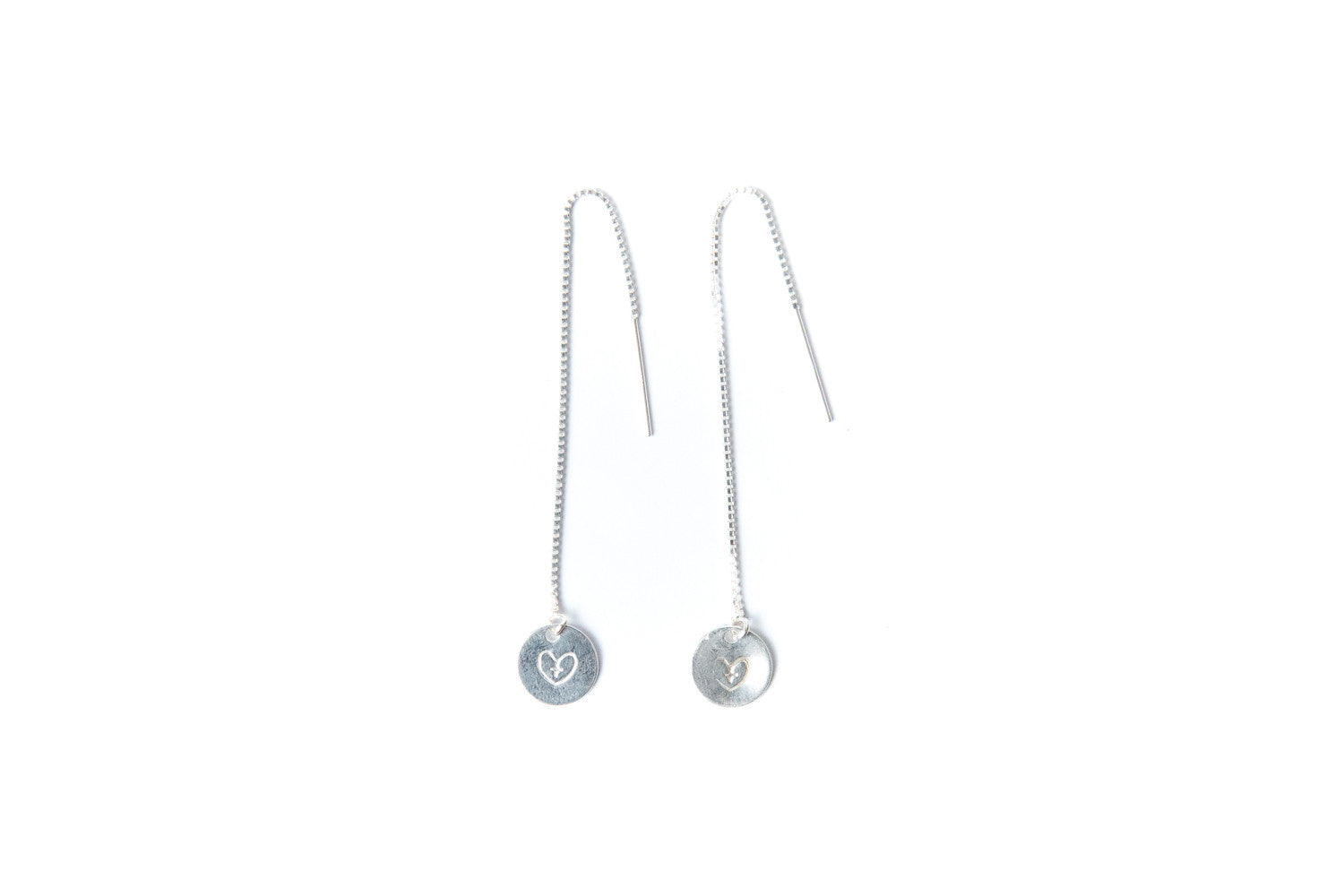 Thread earring with Silver Drop- 'Love Tag'