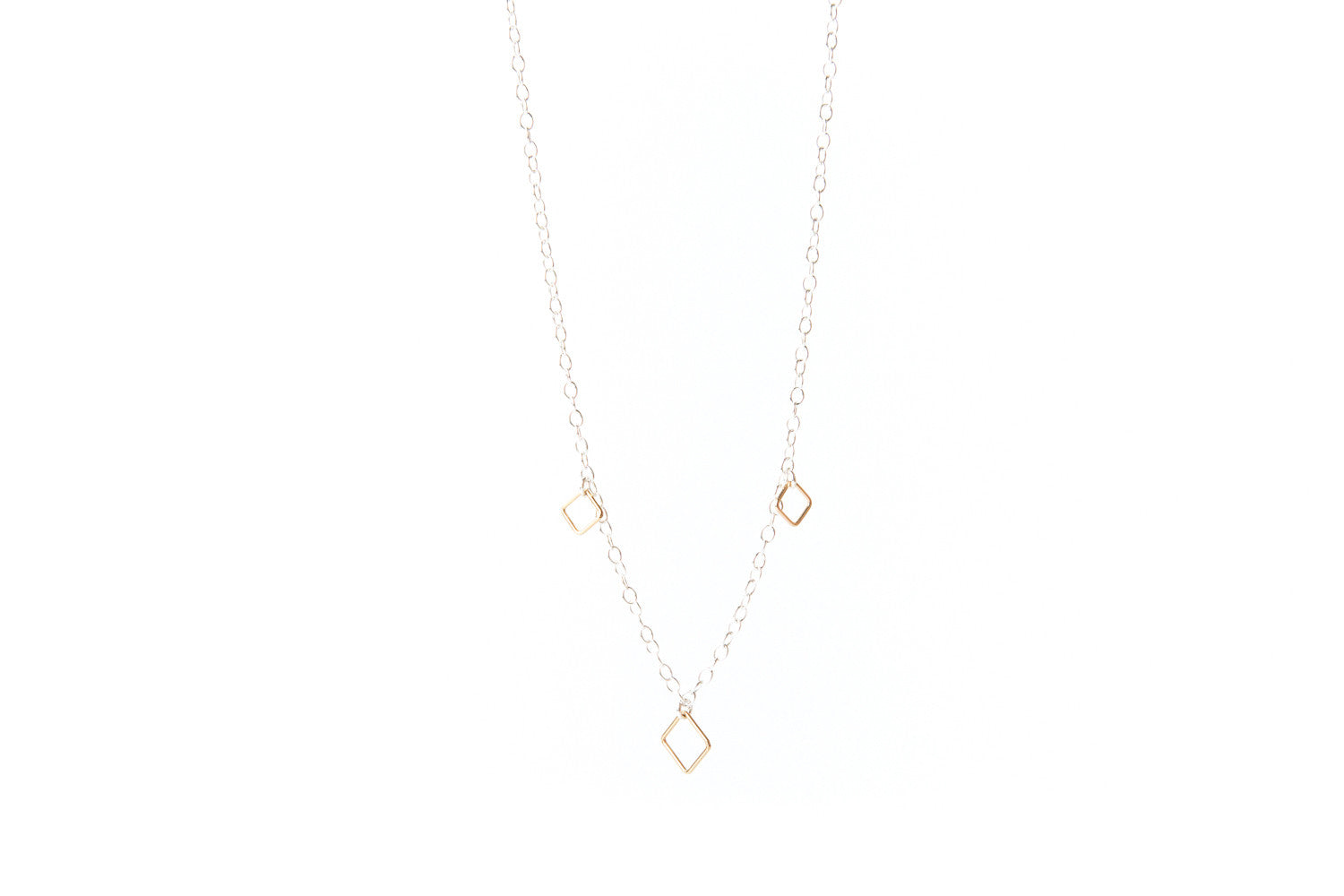 Sterling Silver Necklace with 3 Squares