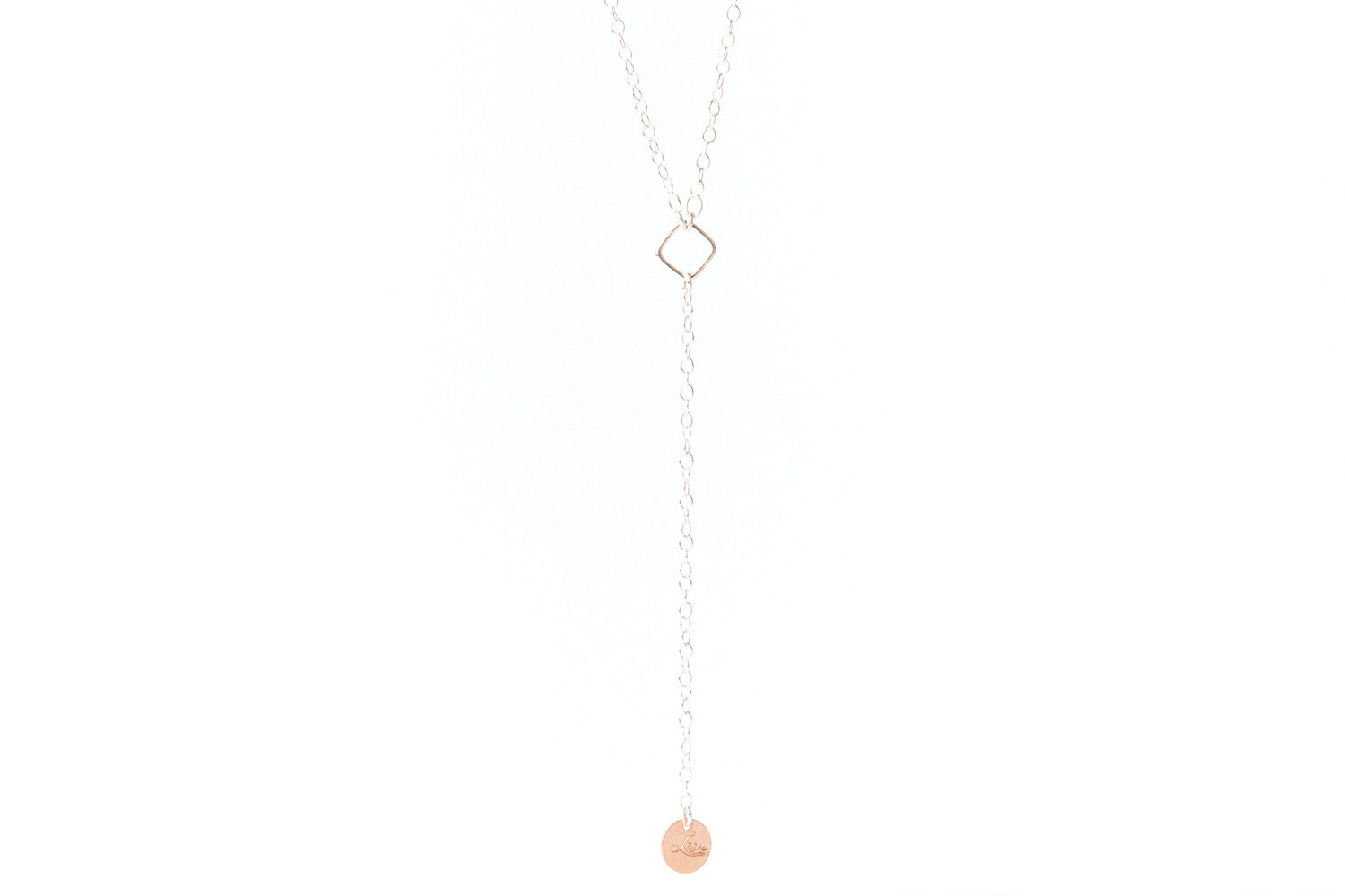 Sterling Silver Drop Necklace with Discs