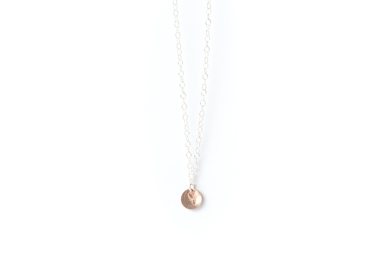 Oval Chain Anklet- Rose Gold 'Angel' Wings