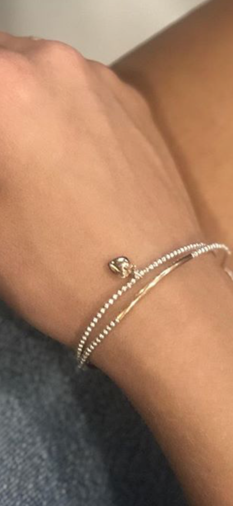 Stg.silver & Rolled Rose Gold Bar Bracelet