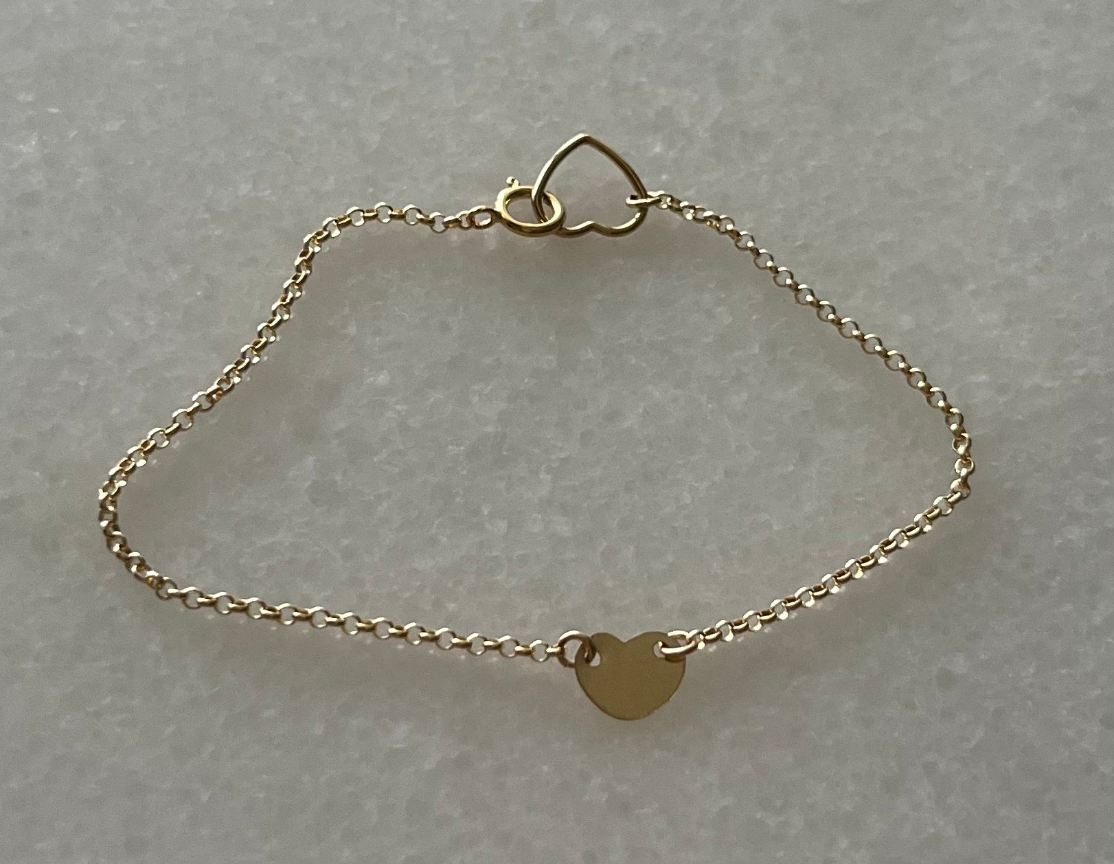 Heart gold bracelet