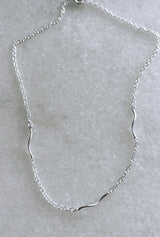 Solid Silver Curvy Style Necklace