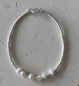 Solid Silver Pearl Bracelet