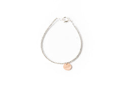 Sterling silver Rolled Gold Ball Bracelet 'Love Tag'