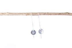 Thread earring with Silver Drop- 'Love Tag'