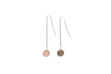 Thread earring with Rose Gold Drop