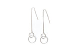 Thread earring with Silver Circle Drop