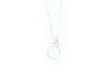 Sterling Silver Necklace With Rose Gold & Silver Circles