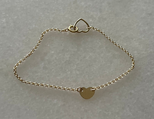 Heart gold bracelet