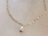 Gold filled 925 necklace with freshwater pearl