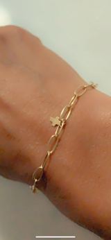 925 silver and gold filled bracelet with cross charm